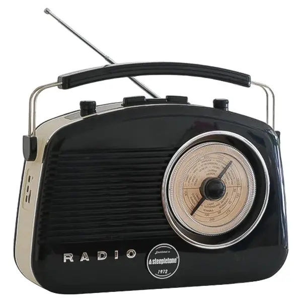 Steepletone Brighton Retro Portable Radio – Fm/Mw/Lw, Black Finish | Brightonblk 1