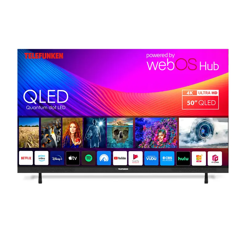 Telefunken N27 50-Inch Qled 4K Smart Tv – Rich Detail, Modern Black Design | N27-Qled-W50 1