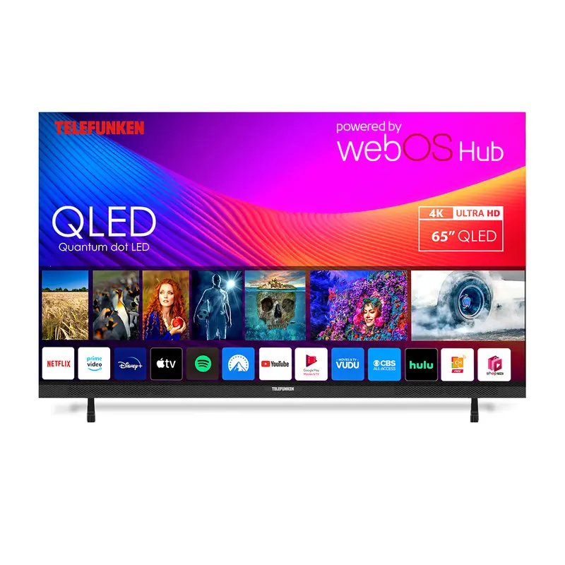 Telefunken N27 65-Inch Qled 4K Smart Tv – Vibrant Colors, Sleek Black Chassis | N27-Qled-W65 1