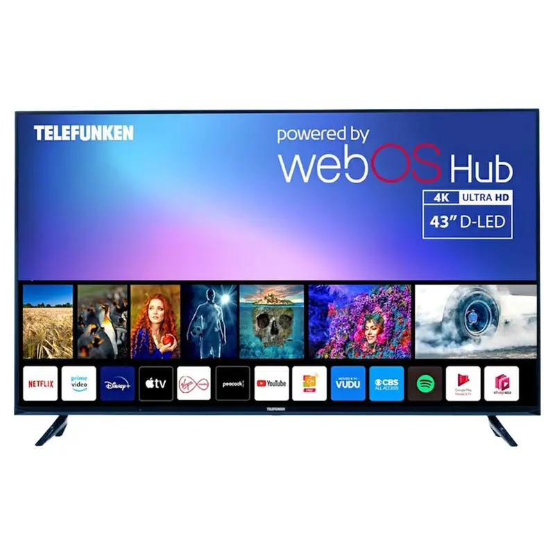 Telefunken Ts4320 N18 43-Inch 4K Smart Led Tv – Stream-Ready, Modern Black Stand 1