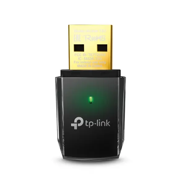 Tp-Link Archer T2U Ac600 Usb Wi-Fi Adapter – Dual-Band Wireless Receiver, Compact Black Design | Archer T2U 1
