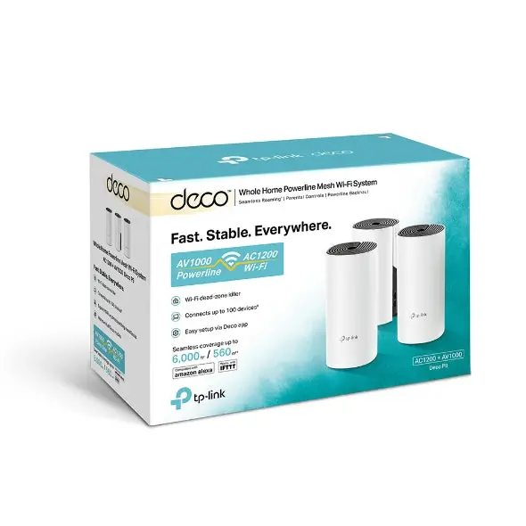 Tp-Link Deco P9 Mesh Wi-Fi System (3-Pack) – Ac1200 + Av1000 Hybrid Coverage 1