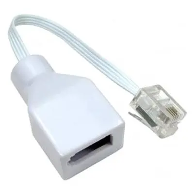 Uk-To-Us Telephone Socket Converter — Compact White Adapter | 229053 1