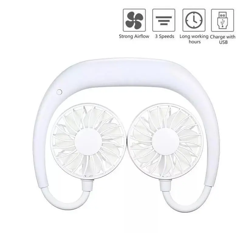 Usb-Rechargeable Neckband Mini Fan – Portable Wearable Fan With Headphone-Style Design 1
