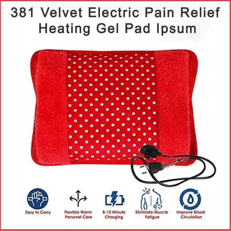 Velvet Heating Pad With Gel Core – Electric Therapeutic Pain Relief Mat 1