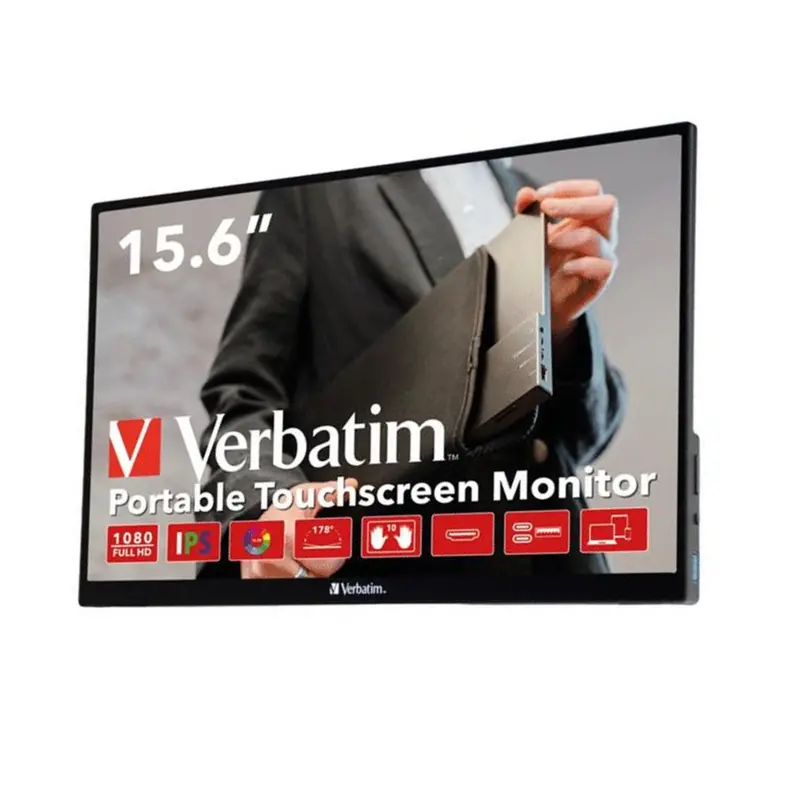 Verbatim 114-49592 15.6-Inch Full Hd Portable Touchscreen Monitor – Slim Black Frame 1