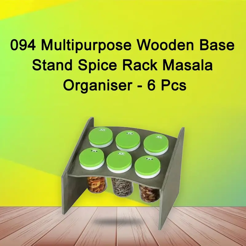 Wooden Spice Rack Organizer – 6-Tier Rotating Masala Stand With Natural Finish 1