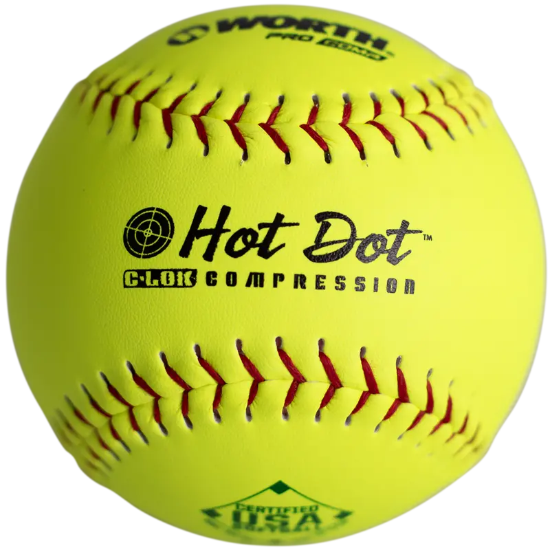 Worth Hot Dot 12-Inch Composite Slowpitch Softballs (52/300) 1