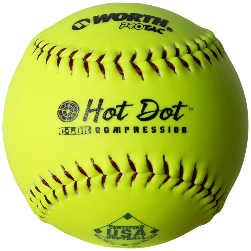 Worth Hot Dot 12-Inch Synthetic Slowpitch Softballs (52/300) 1
