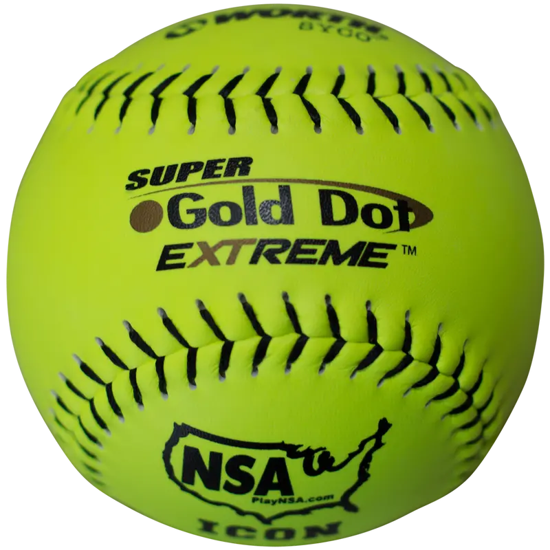 Worth Nsa Super Gold Dot Extreme Icon Composite Slowpitch Softballs – 12", 44/400 (Model Ni12Cy) 1