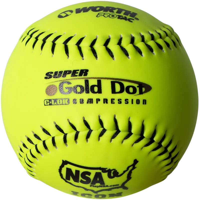 Worth Nsa Super Gold Dot Icon Synthetic Slowpitch Softballs – 12", 44/400 (Model Ni12Sy) 1
