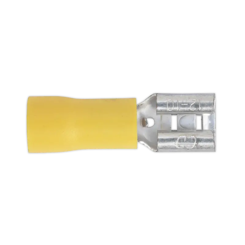 Yellow Push-On Female Terminal – 6.3Mm Tab, 100-Count Pack 1