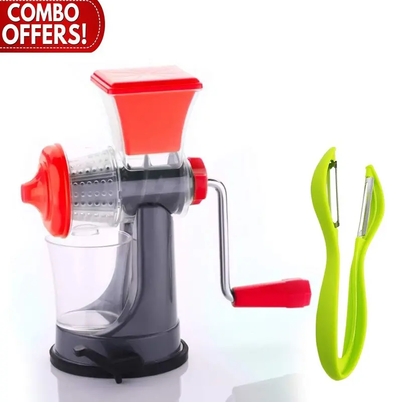 Your Brand Compact Juice & Peel Kit: Mini Manual Juicer & Dual-Sided Fruit/Vegetable Peeler 1