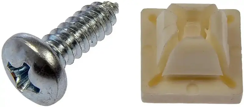 Dorman License Plate Mounting Hardware Kit – Zinc-Plated Fasteners (1/4" X 3/4") With Screws & Push Nuts (4-Pack, 45952) 1