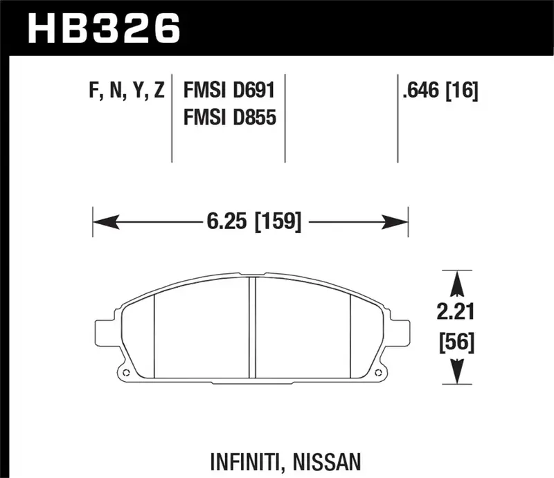 Hawk Hps Front Disc Brake Pads – High-Performance Street Compound (Hb326F.646) 1