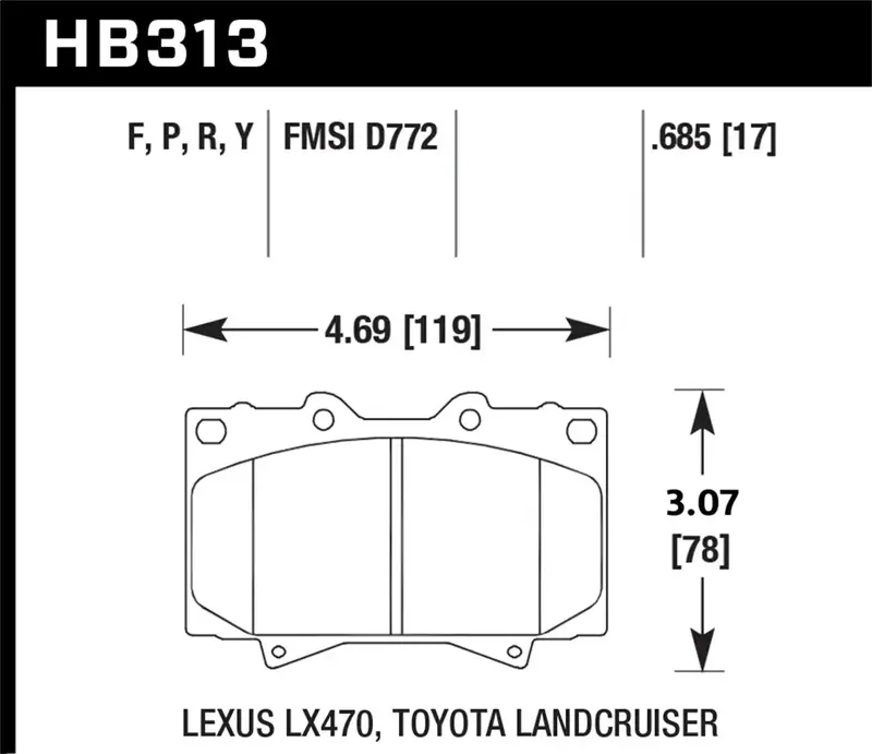 Hawk Performance Lts Brake Pads – Hb313Y.685 With 0.685-Inch Thickness 1