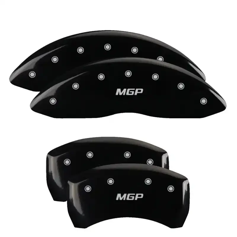 Mgp Engraved Caliper Covers – Front & Rear Set In Matte Black With Silver Lettering For 2018 Toyota Camry 1