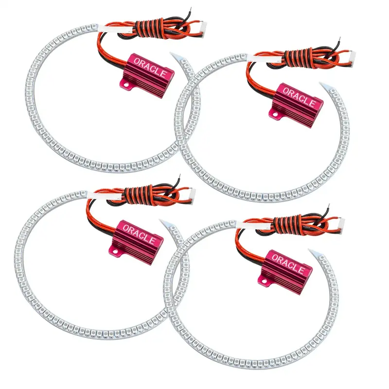 Oracle Lighting 2387-002 Round Led Dual Halo Headlight Kit – Blue Accent Ring 1