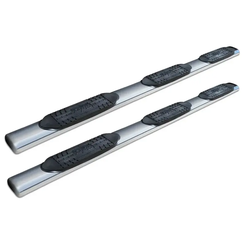Raptor Series Polished Stainless Steel Wheel-To-Oval Running Boards – 6-Inch Drop, Fits 1999–2016 Ford F-250/F-350 Super Duty Crew Cabs 1