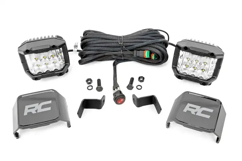 Rough Country 3-Inch Wide Angle Led Ditch Light Kit With Windshield Mount 1