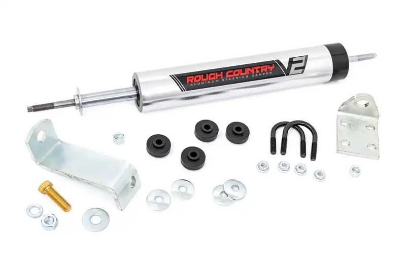 Rough Country V2 Steering Stabilizer Kit – Includes Hardware And Mounting Brackets 1