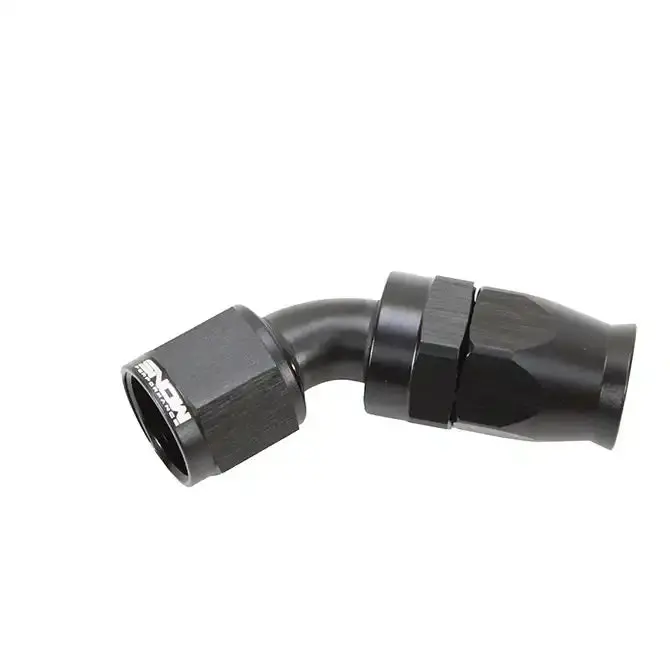 Snow Performance -10 An 45° Ptfe Hose Fitting – Black Anodized, High-Temp Fuel/Water Injection Use 1