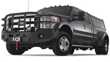Warn 95215 Direct-Fit Grill Guard – Black Steel Front Bumper With Integrated Winch & Tow Hook Mounts 1